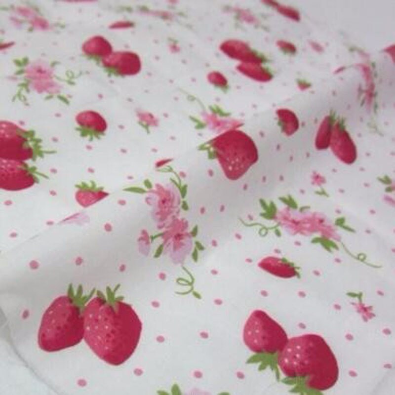 Sappige Aardbei polka dot Katoen Patchwork stof thuis Textiel Quilten stof voor het naaien van 100% katoen materiaal