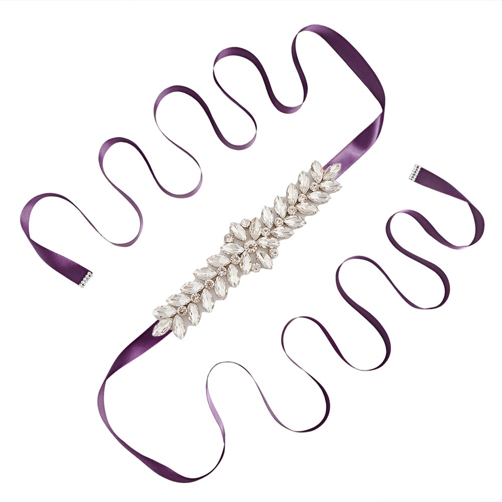 Trixy S69 Prachtige Strass Riem Bruiloft Riem Bruidsjurk Accessoires Huwelijk Bruids Sjerpen Bruiloft Bruids Riem Voor Bruiden: purple
