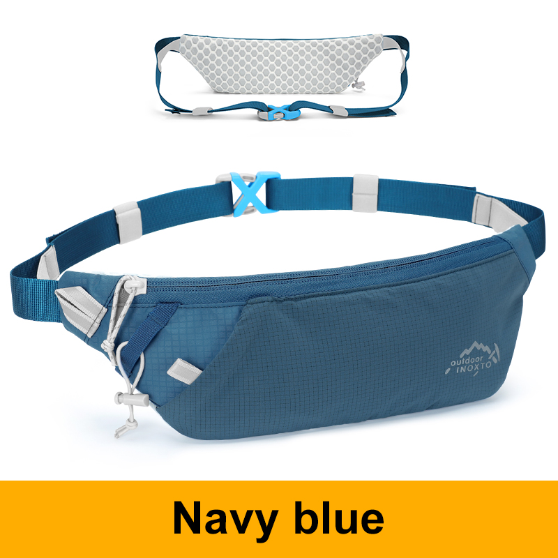 Running Bag Waist Bag 7.2 Inch Sports Phone Bag Men Women Waterproof Gym Bag Can Hold Water Cycling Phone Case Running Belt: DEEP BLUE