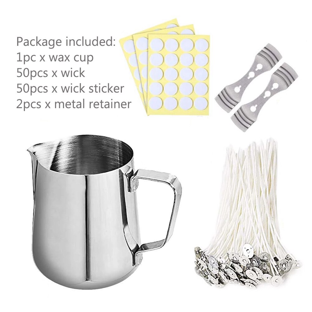 Party Pouring Pot Candle Making Kit Safe Home Portable Rust Resistant Scented DIY Handemade Wicks Sticker Beginners Craft Tools