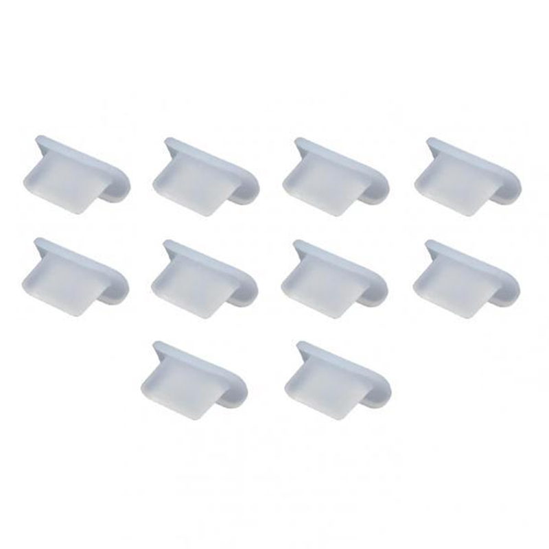 5/10Pcs Silicone Telefoon Stof Plug Siliconen Usb C Opladen Poort Plug Stofdicht Cover Cap Anti-stof plug Voor Iphone 6 7 8X11 12: 10 Transparent
