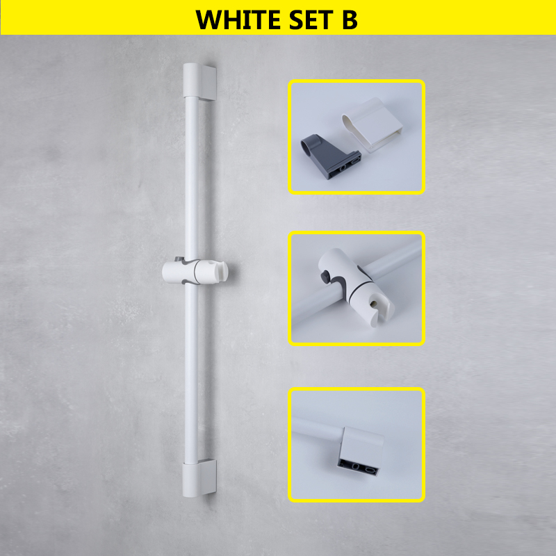 Shower Bar Angel Height Adjustable Sliding Hand Shower Bar Chrome Matt Black Stainless Steel 64cm Bathroom Fixtures: Clear