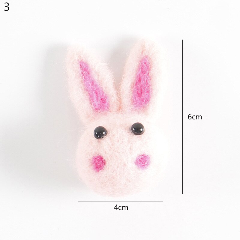 Kit de lana de fieltro para artesanías, Mini animales de zanahorias, broches decorativos para niños, de Navidad, accesorios de decoración de cinta para el pelo para niños: 3