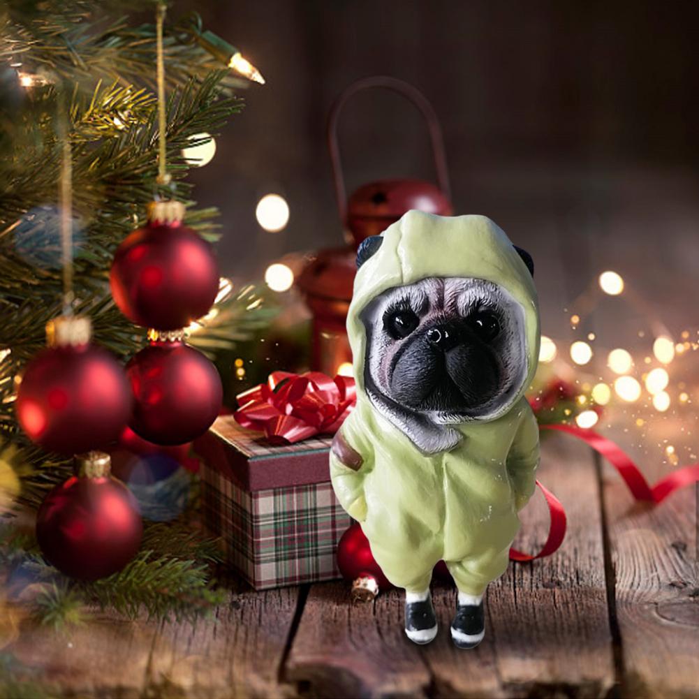 Standing Puppy Resin Doll Fashionable Dog Resin Doll Tiny Puppy Sculpture Ornaments For Christmas Decoration Home Adornments Sp