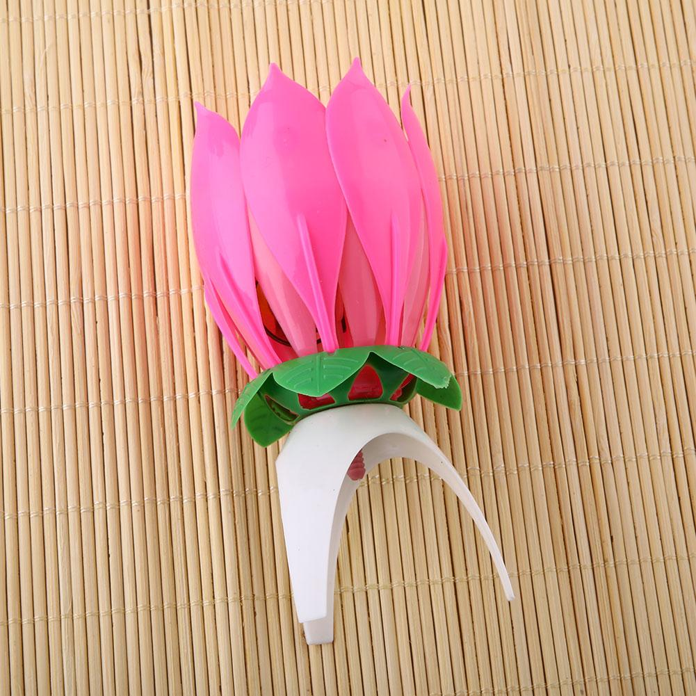 Musical Birthday Candle Romantic Musical Lotus Flower Happy Birthday Party Music Candle Lights Wedding Decor