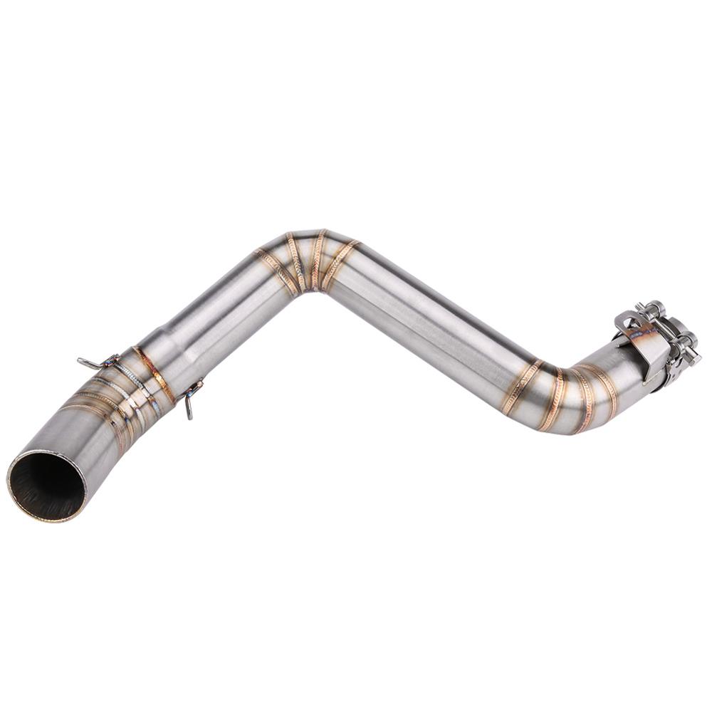 Motorcycle Full Exhaust System Vent Middle Pipe Link Connect with 51mm muffler pipe Fit for KTM Duke 390