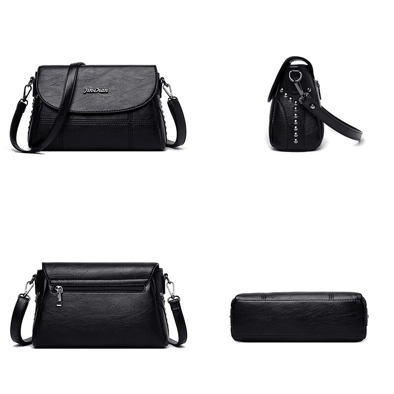 Effen Kleur Pu Lederen Schoudertassen Voor Vrouwen Literaire Minderheid Crossbody Trendy Dames Tas