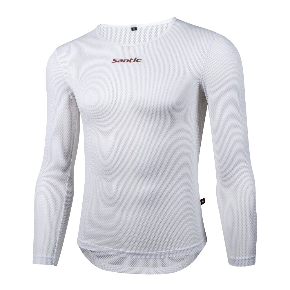 Santic-Camiseta de manga larga para hombre, ropa interior transpirable de secado rápido para ciclismo, Chaleco Ajustado de compresión para bicicleta de montaña: M