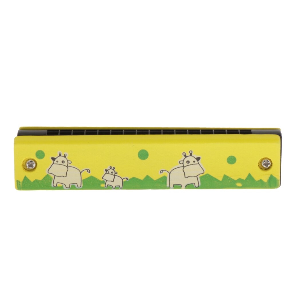 1pc Painted Harmonica Double Row 16 Holes for Kids Mouth Organ Instrument