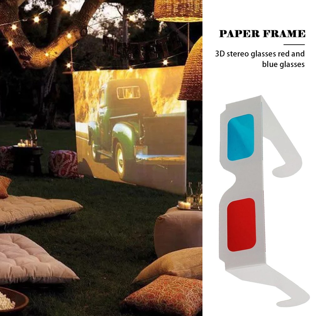 50pz/100pz/10 pz/lotto Universale di Carta Anaglifi 3D Occhiali di Carta 3D Occhiali Da vista Anaglifi Rosso/blu 3D di Vetro per Il film video