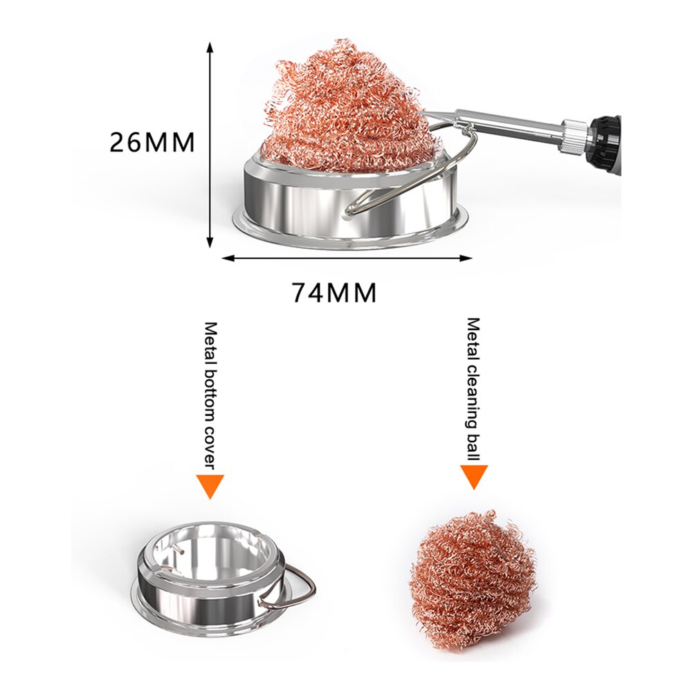 Clean Net Solder Iron Tip Cleaner Ball Holder Steel Wire With Stand Set Welding Soldering Cleaning Electric iron Accessories