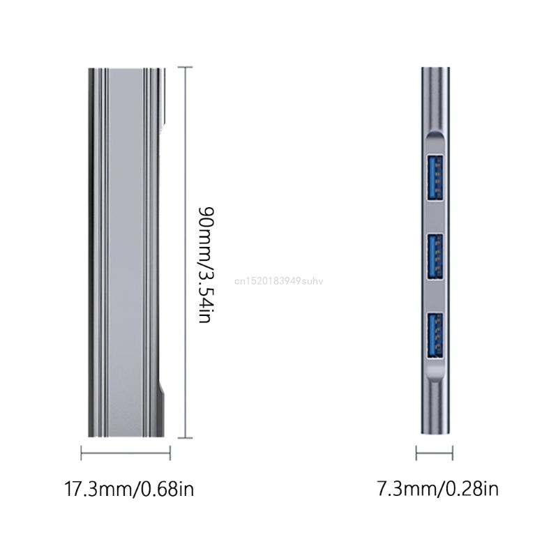 Hub USB 4 ports Hub USB 1x3.0 Hub 3x2.0 Hub USB C répartiteur pour imprimante d'ordinateur portable