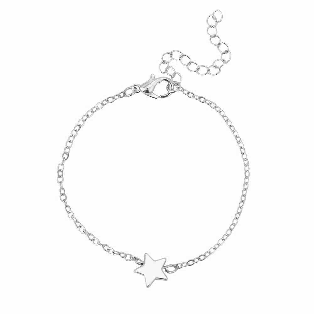 IPARAM pulsera de cadena colgante estrella de cinco puntas pulsera de pareja joyas amistad para amigos amante