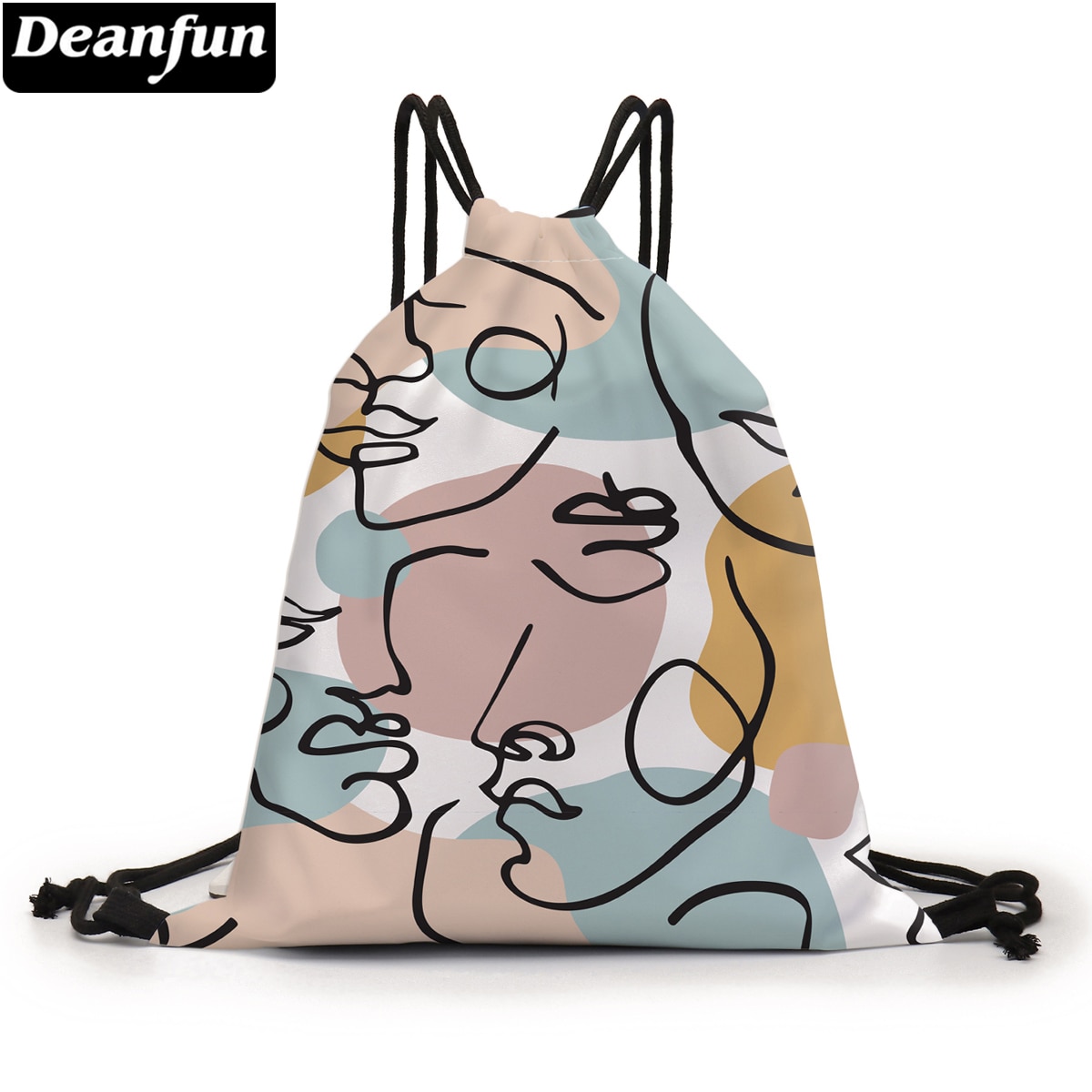 Deanfun Kordelzug Kunst Linie 3D Gedruckt Beutel Taschen Kordelzug Weihnachten Rucksack Für Frauen D60444