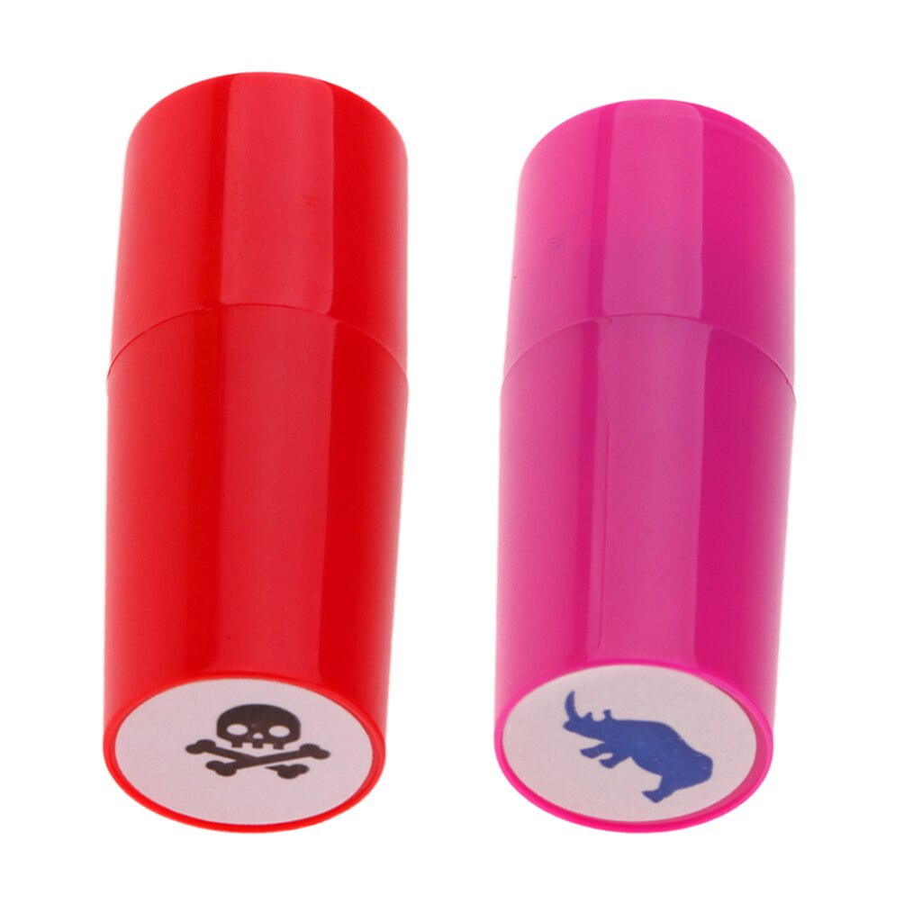 2Pcs Kleurrijke Sneldrogende Golfbal Stamper Langdurige Ballen Marker Indruk Club Golfer Souvenir Golf accessoires: Rhinoceros Skull