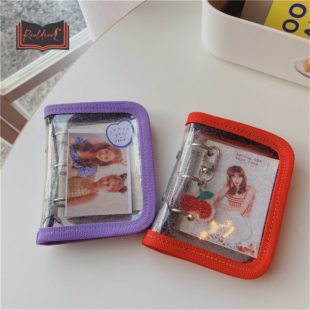 Transparent Loose Leaf Notebook Cover Binder Ring Hand Book Glitter Zipper 3 Holes DIY Binder Journal Agenda Planner