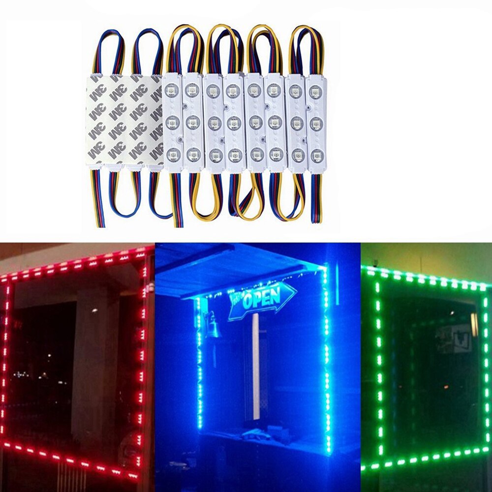 20pcs/lot LED Injection 5050 RGB LED Module 1.5W 12V waterproof Color changeable led modules lighting for backlight