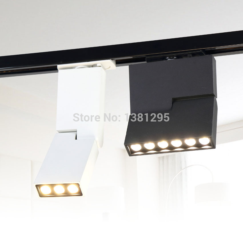 LED Track Light 6W 12W Ceiling Rail Spotlight Led Tracking Fixture Spot Lamp Lighting For Shop Store Home Showroom black White