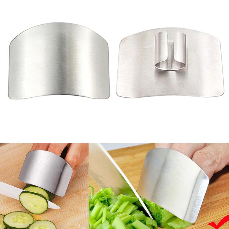 1 Uds protección para dedo no lastimar a corte de mano de acero inoxidable Protector de cuchillo de corte de dedo protección herramientas de cocina