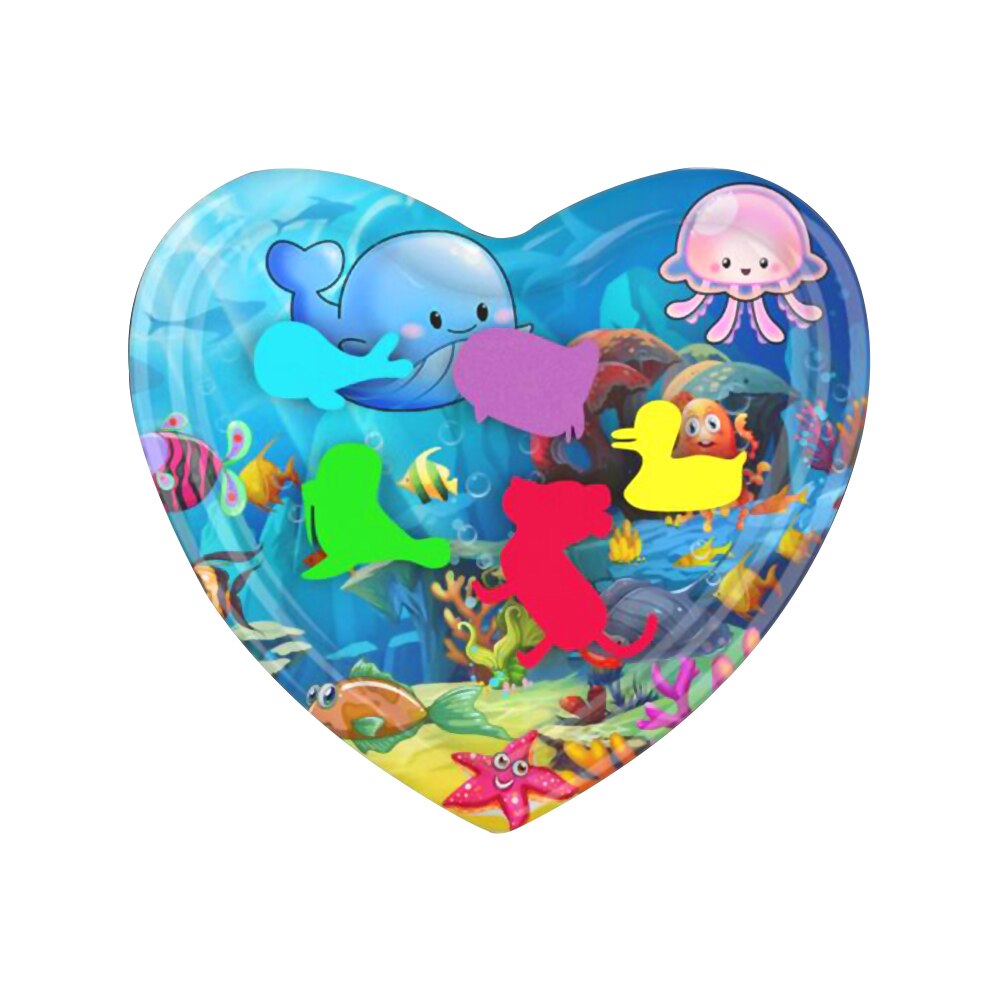 Baby Heart Inflatable Water Mat Ocean Tummy Time Infant Fun Mat heavy-duty materials Children Development play Center