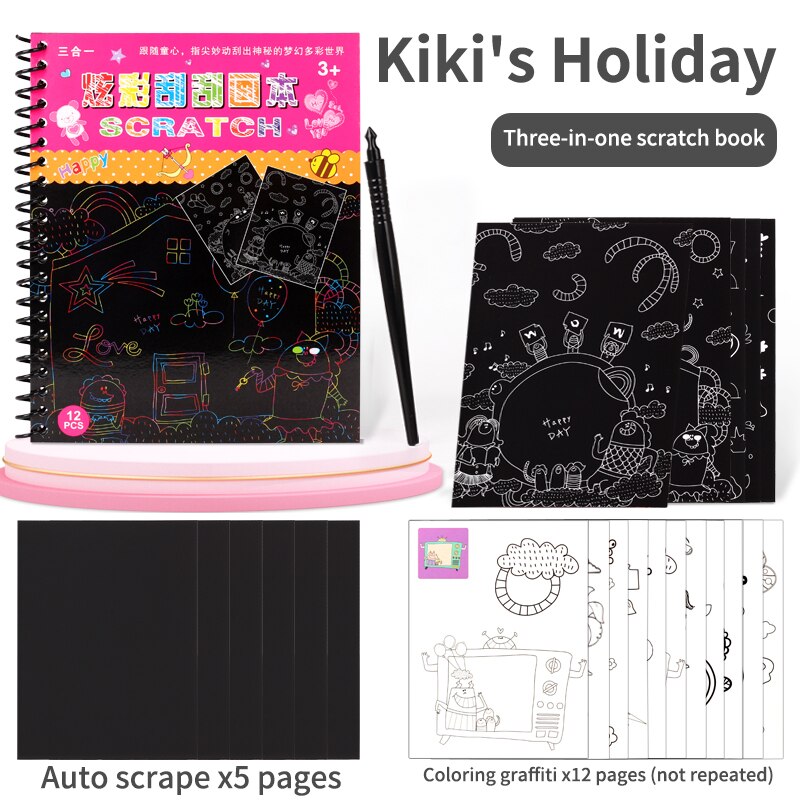 Una varietà di stili Magic Rainbow Art Paper Card set up graffiti template disegno stick fai da te arte pittura giocattoli palestra per bambini: Holidays