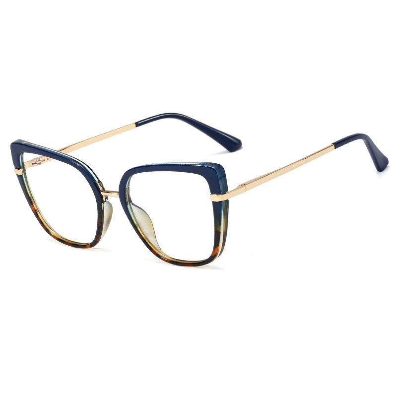 48262 Katze Auge Kunststoff Titan Anti Blau Brillengestelle Ultraleichte Damen Optische Computerbrille: Schwarz