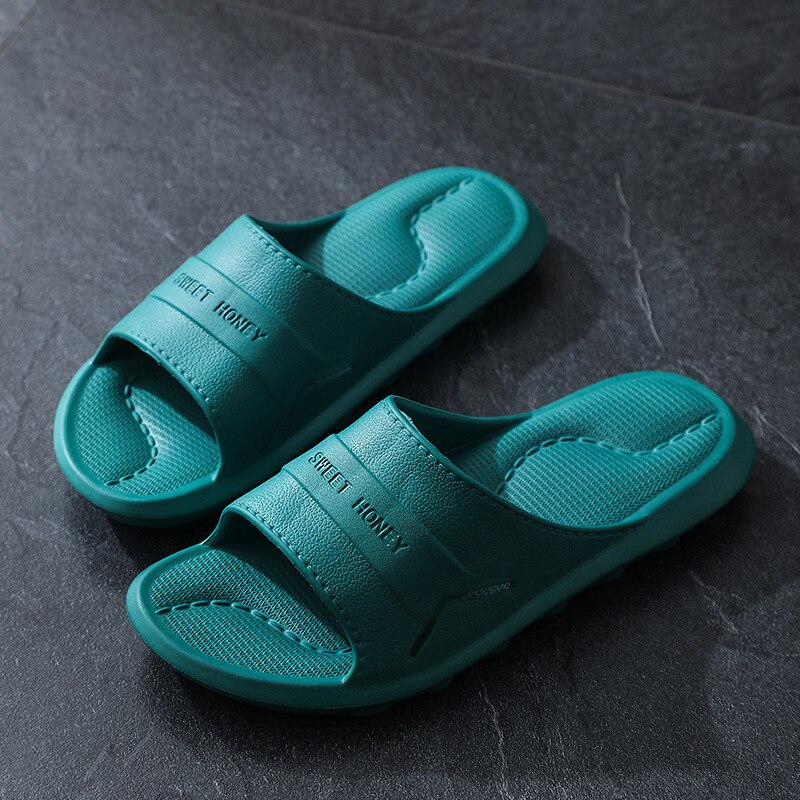 Pantoufles de Massage femme Couple maison intérieure antidérapante fond souple salle de bain bain en plastique EVA pantoufle mâle maison pantoufles hommes chaussures: green / 36-37
