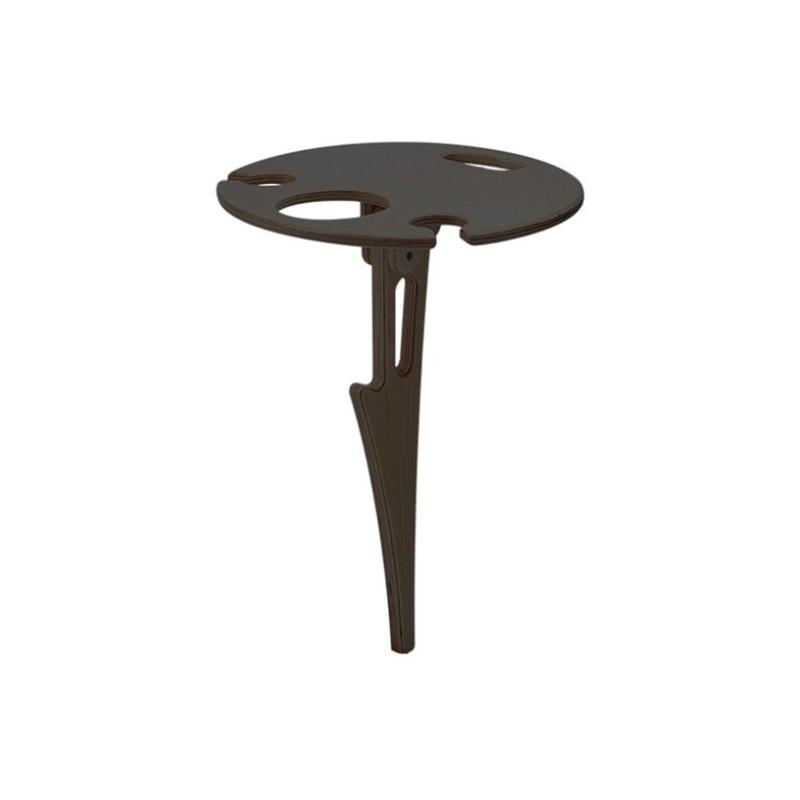 Mesa de madeira redonda dobrável mesa de vidro vinho ao ar livre portátil lanche piquenique rack mesa madeira desktop para acampamento viagem