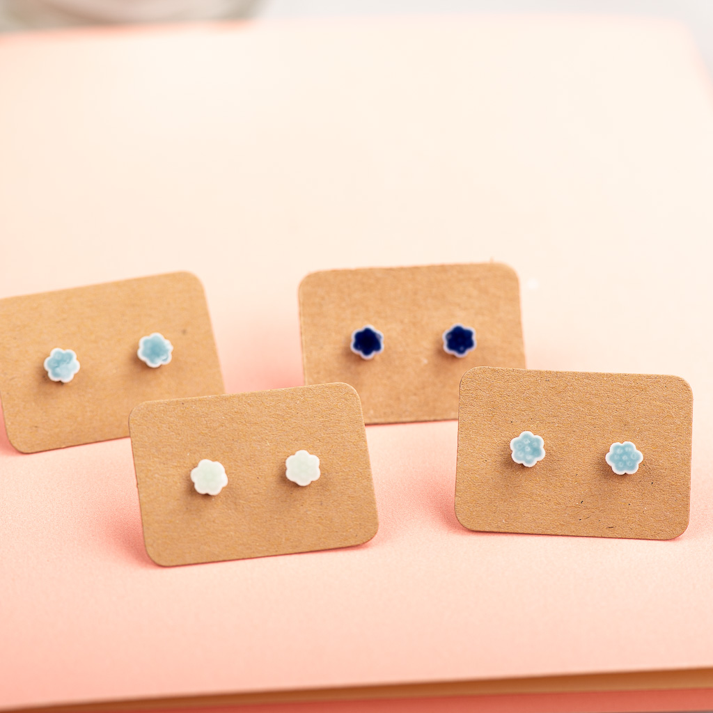 Delicate Flower Multicolor Ceramic Earrings Ear Studs Jewelry For Women Girl #LY125