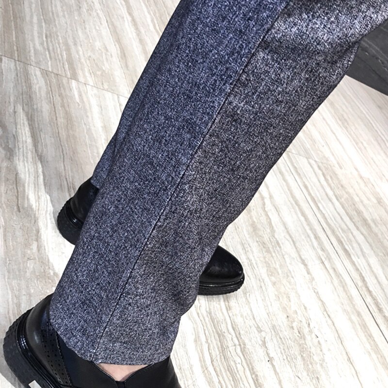 Festbukser vinter tyk britisk stil herre kjole bukser business casual koreansk slim fit lange bukser herre tøj 5xl- m