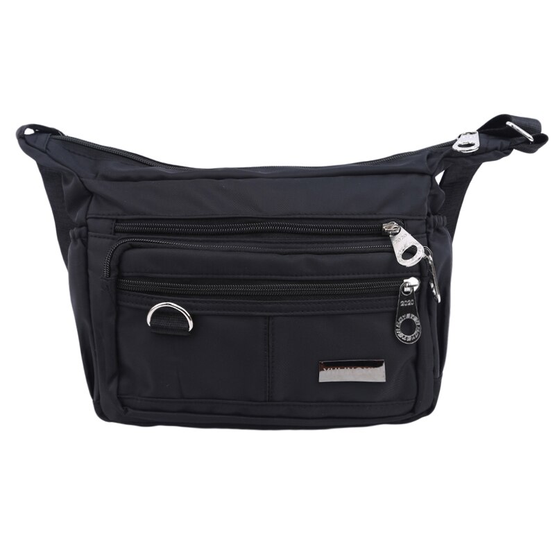 Dame skuldertaske crossbag til kvinder rød/sort crossbody taske nylon: Sort