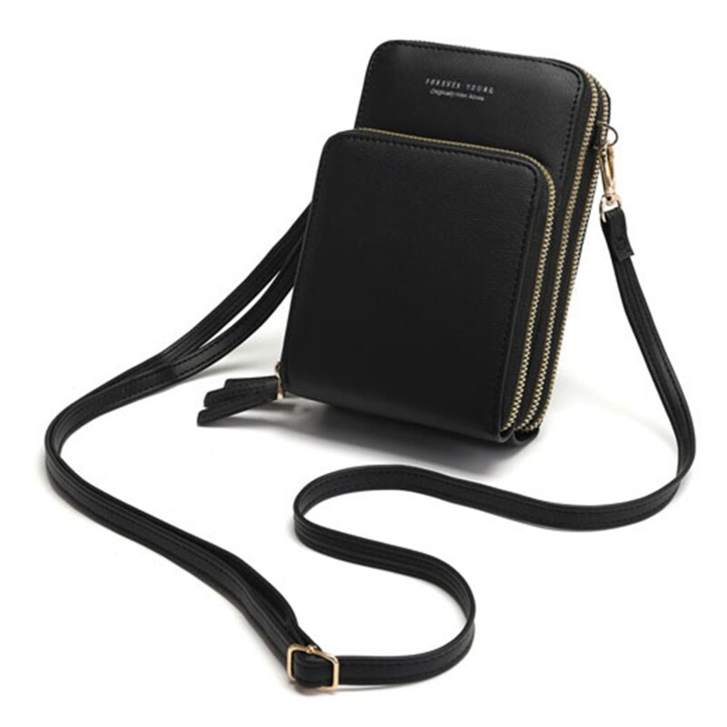 Bolso multifunción para teléfono móvil, bandolera transparente con correa para el hombro, para el pecho, monedero, bandolera de mujer