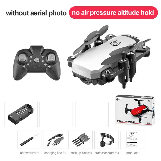 Mini Drone Met Hd Camera Pocket Wifi Rc Quadcopter Selfie Opvouwbare Dron Kinderen Outdoor/Indoor Speelgoed: White No Camera 1B