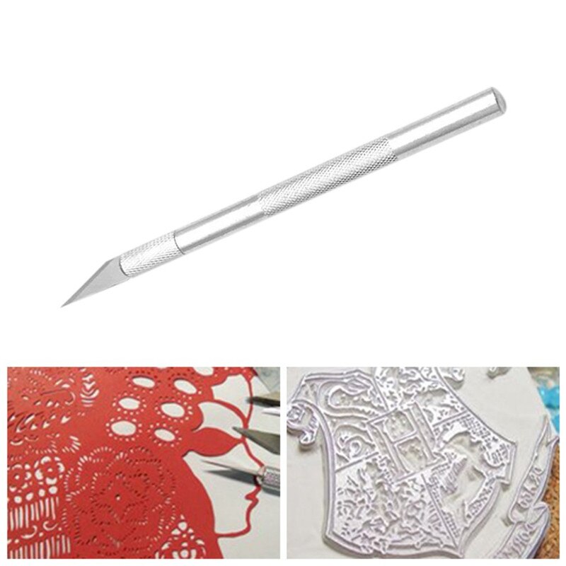 Portable Craft Knife Precision Blade Cutter Non-slip Handle Metal Engraving Tool for Wood Paper Stencil