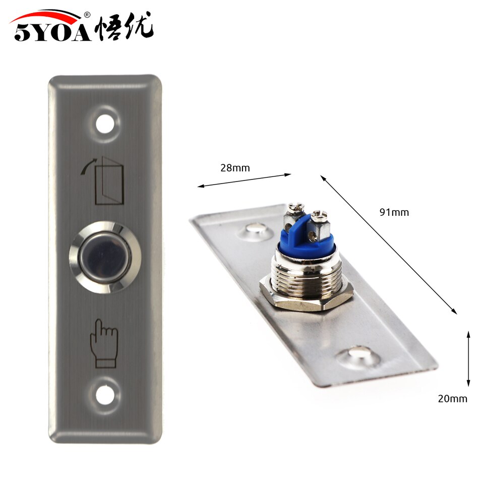 Bouton poussoir de sortie de porte, interrupteur de déverrouillage pour système de contrôle d&#39;accès de porte, ouverture tactile, NO COM NC: R-Button02