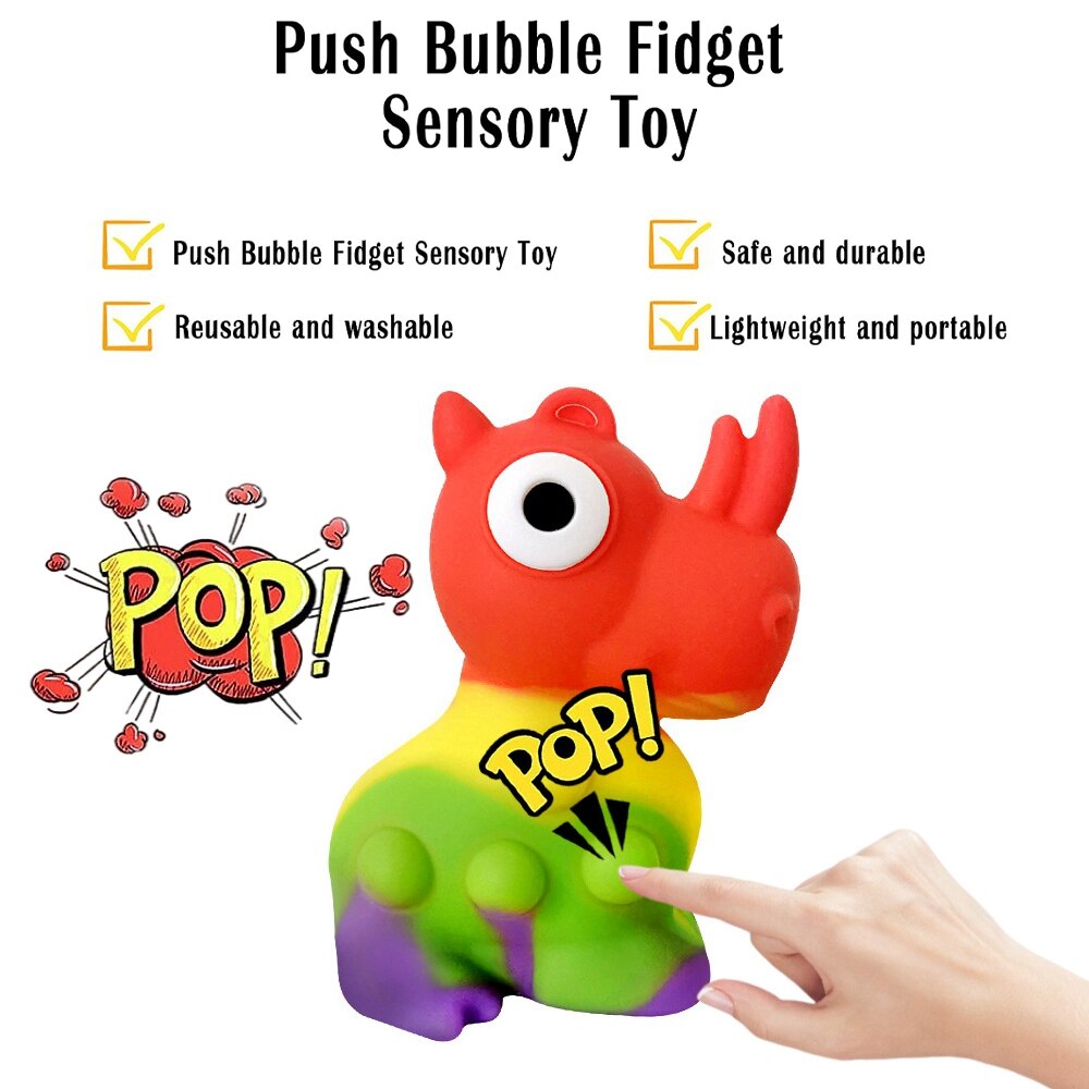 3D Rhino Fidgets Stress Ballen Zintuiglijke Squeeze Bubbels Goedkope Packs Party Favor Voor Meisje Kids Volwassenen Jongen Relief Autism