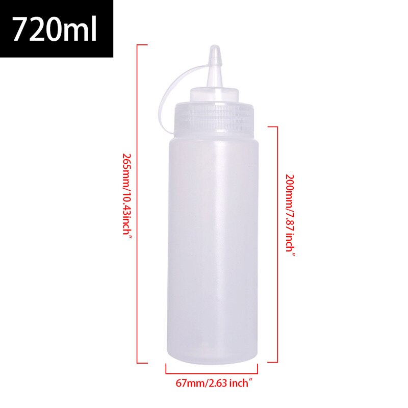 Plastic Squeeze Squirt Condiment Bottles with Cap Leak Proof Refillable Condiment Container for Kitchen Ketchup Mustard Sauces: white-720ml