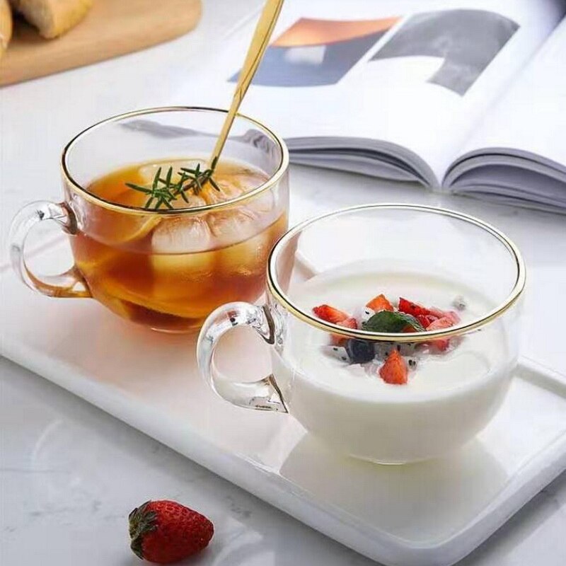 INS frais petit déjeuner bol enfants verre lait tasse Transparent jus tasse