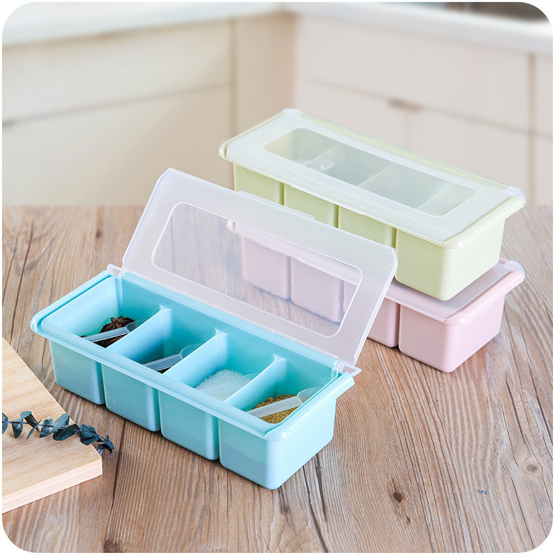 Kjøkken krydder oppbevaring krydderkrukke enkelt lokk krydderboks kjøkkenverktøy salt sukkerbeholder husholdningsoppbevaringsboks