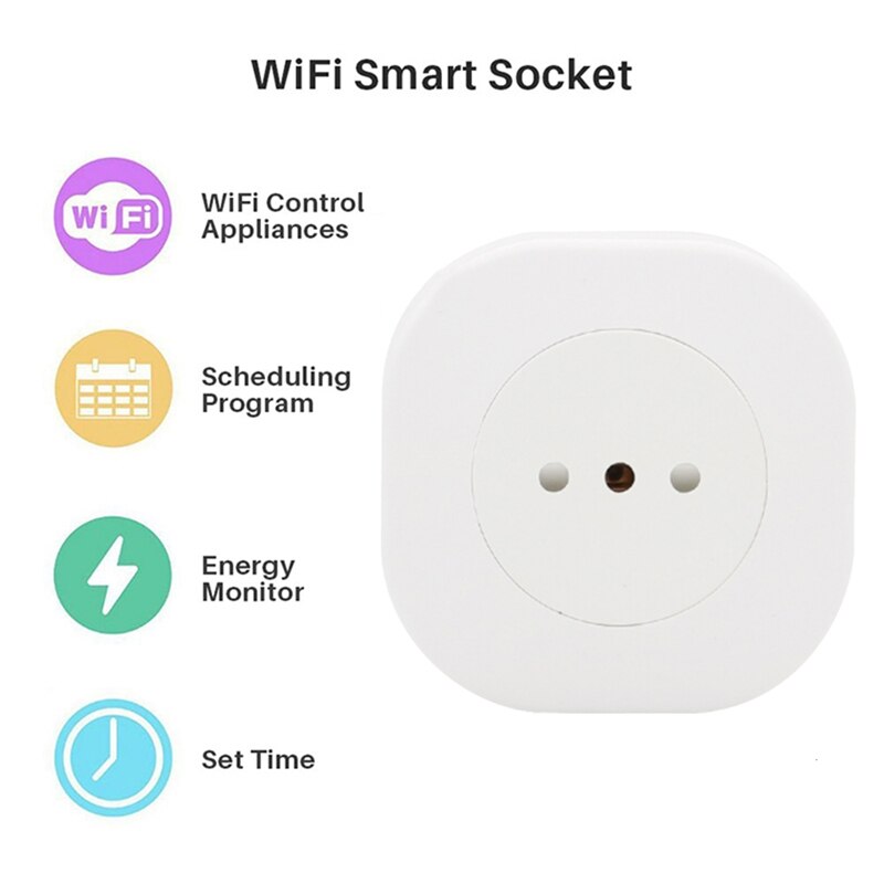 Italy 16A Mini Smart Socket Plug Basic WiFi Wireless APP Remote Control Socket Adapter Power Smart Plug Outlet
