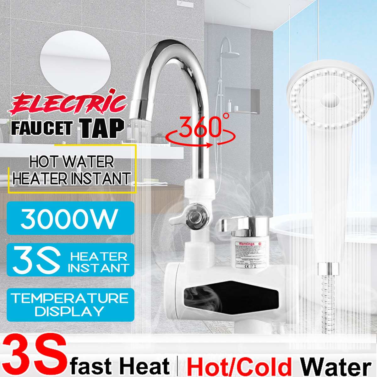 3000w temperatur display instant vandhane tankfri elektrisk vandhane vand instant vandhane vandvarmer vandvarme