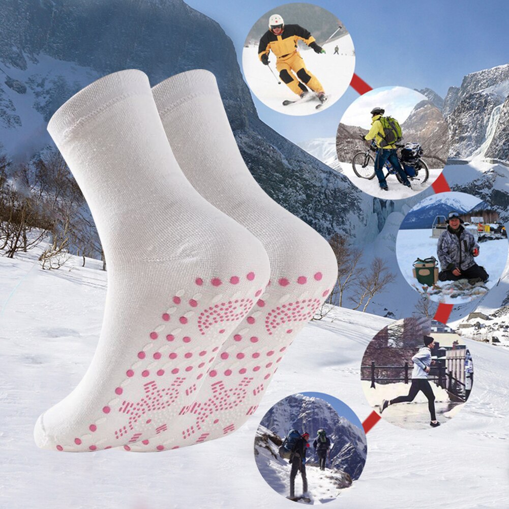 2Pcs Mannen/Vrouwen Unisex Winter Warm Zelfopwarming Gezondheid Sokken Pijnbestrijding Outdoor Anti-Koude Therapie magnetische Thermische Kousen