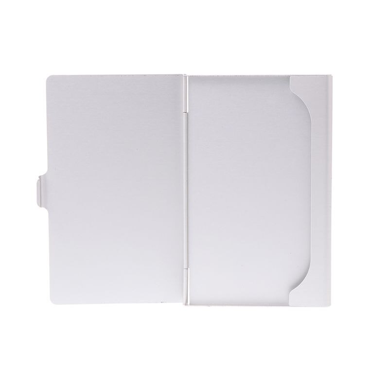 1pc Men's Stainless Steel Business Name Pocket Credit ID Card Holder Box Metal Pocket Box Case