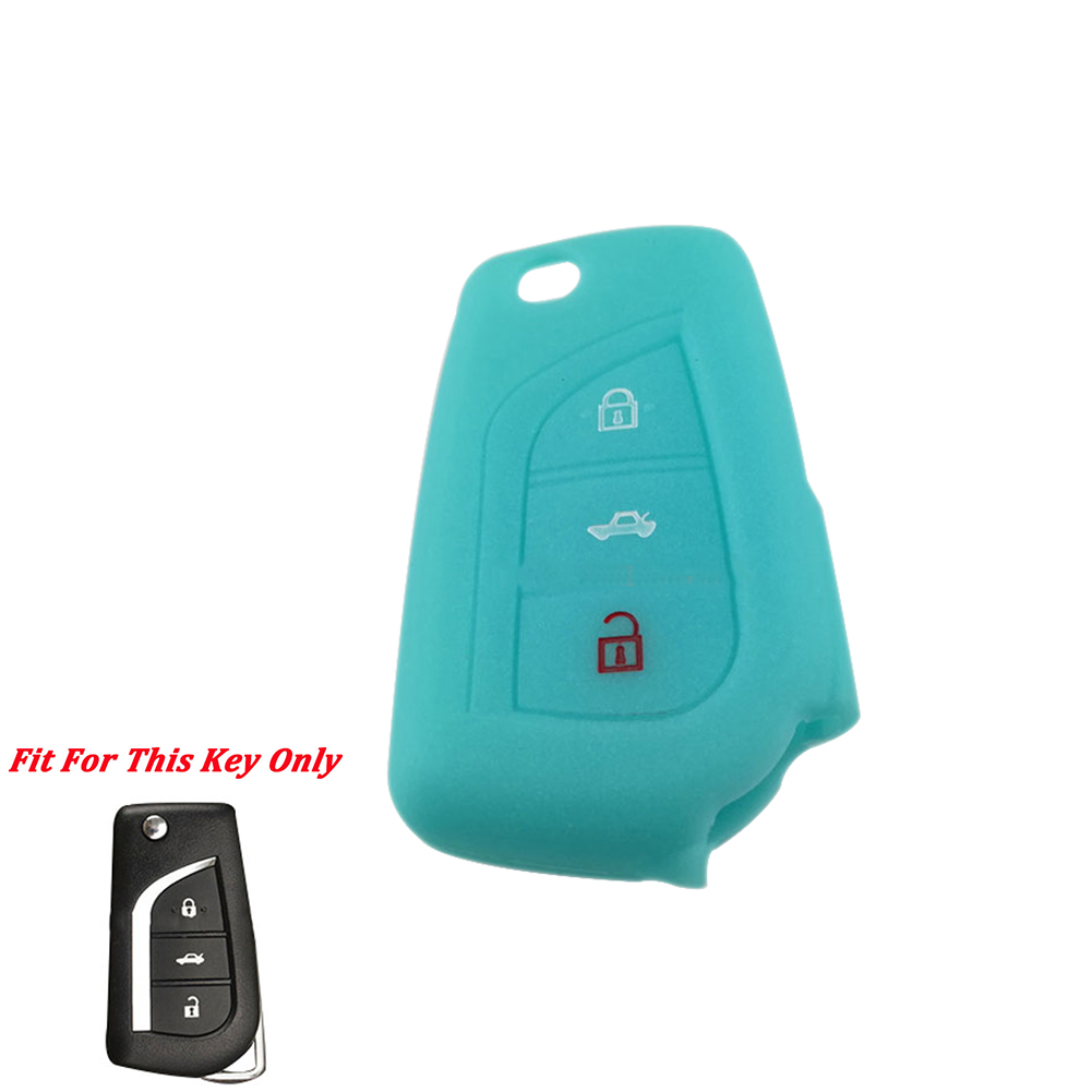 Afstandsbediening Flip Silicone Rubber Key Cover Case Bescherm Holder Fit Voor Toyota Silicone Key Cover Siliconen Toetsen Cover