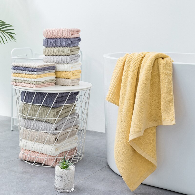 Sneldrogende Handdoek Volwassen Grote Badhanddoeken Plain Katoen Gestreepte Absorberende Zachte Voor Thuis En Comfort Voor Thuis