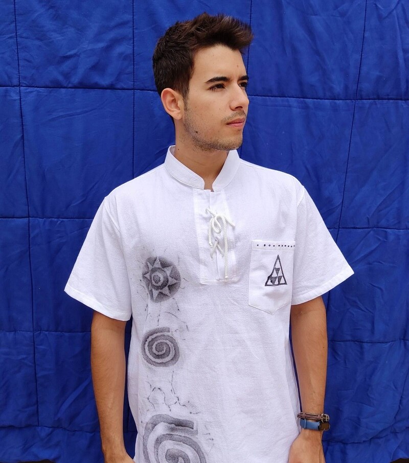 Camisa Pintaderas Canarias. Pintada a Mano