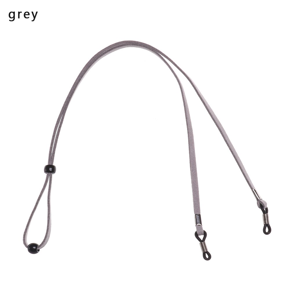1 stk justerbar solbrille halssnor strop briller briller snor lanyard holder ruskind briller reb: Grå