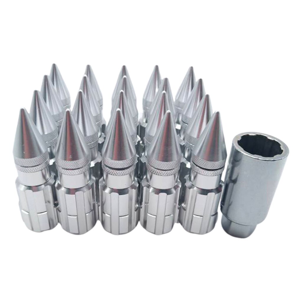 M12X1.5 JDM Cone Cap Wheel Lug Nuts + Key 24mmx79m... Grandado