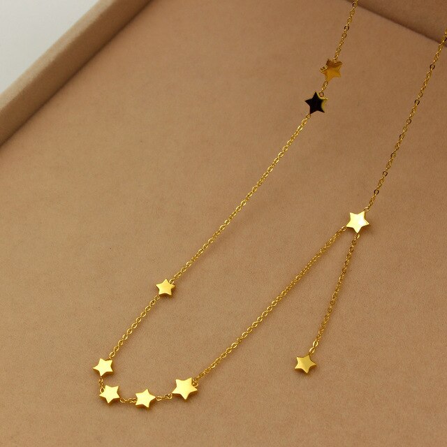 Collari Collana Girocollo Per Le Donne Fiore Star Forma 45 centimetri + 5 centimetri oro Argento Colore Extender Babygirl Collane Collier Best amico: gold star