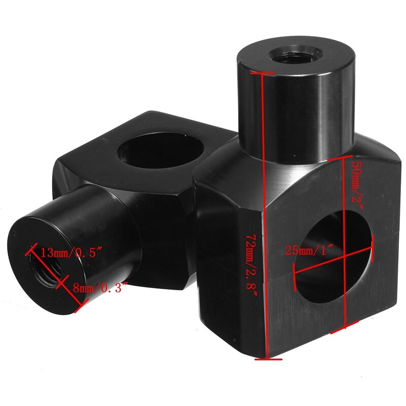 2 pièces noir universel moto 25Mm 1 pouce guidon Risers pince pour pour Suzuki pour Yamaha